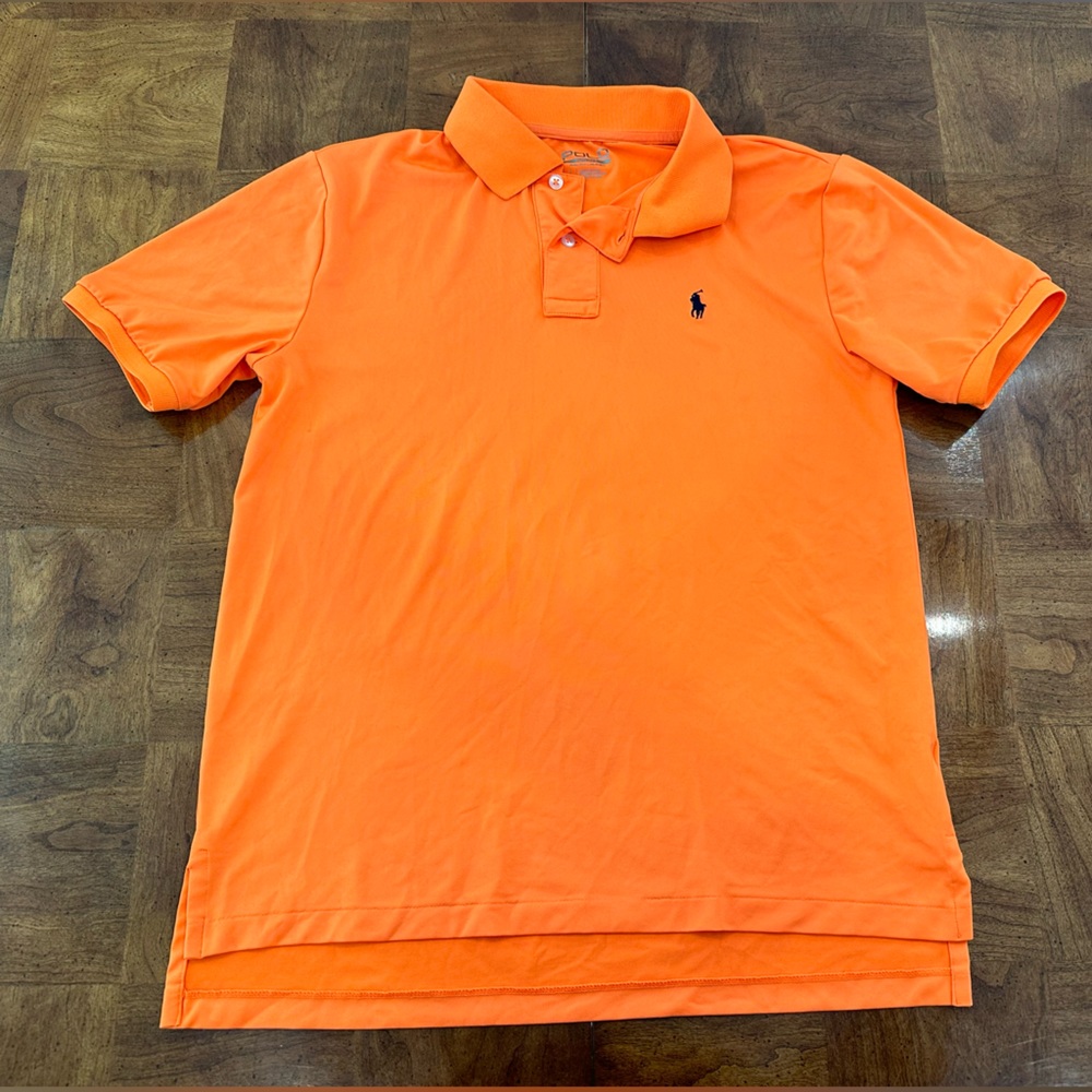 Boys Polo Shirt, Orange, Youth Large